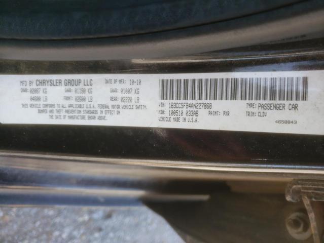 Photo 10 from auction – 2010 DODGE AVENGER R/ with VIN 1B3CC5FB4AN227868
