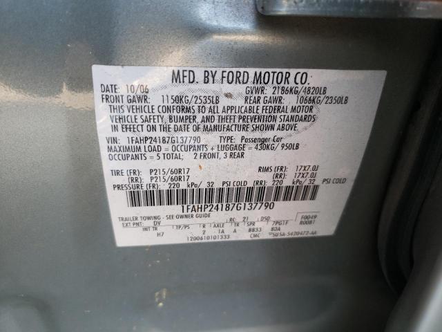 Photo 10 from auction – 2007 FORD FIVE HUNDR with VIN 1FAHP24187G137790