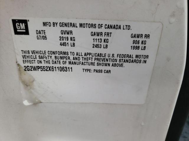 Photo 10 from auction – 2006 PONTIAC GRAND PRIX with VIN 2G2WP552X61106311