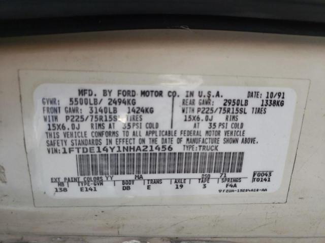 Photo 10 from auction – 1992 FORD ECONOLINE with VIN 1FTDE14Y1NHA21456