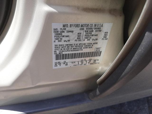 Photo 10 from auction – 2003 FORD ESCAPE XLT with VIN 1FMCU93183KB80195