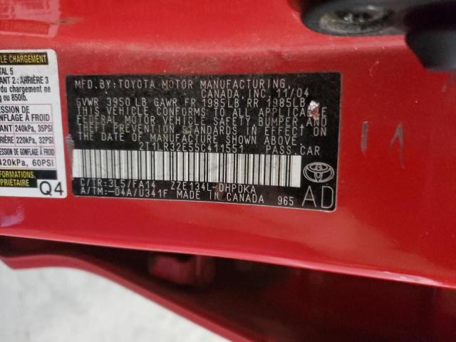 Photo 10 from auction – 2005 TOYOTA COROLLA MA with VIN 2T1LR32E55C411551
