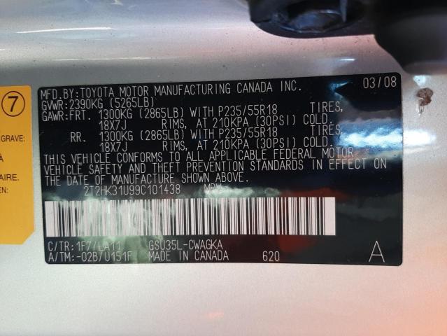 Zdjęcie 10 z aukcji – 2009 LEXUS RX 350 z VIN 2T2HK31U99C101438