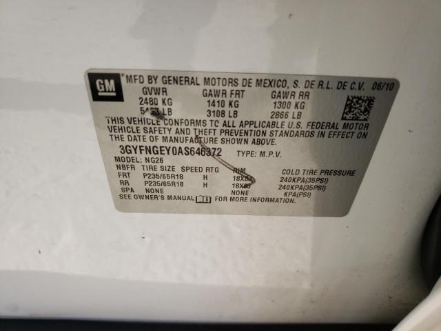 Photo 10 from auction – 2010 CADILLAC SRX with VIN 3GYFNGEY0AS646372