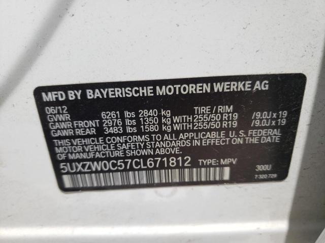 Photo 10 from auction – 2012 BMW X5 XDRIVE3 with VIN 5UXZW0C57CL671812