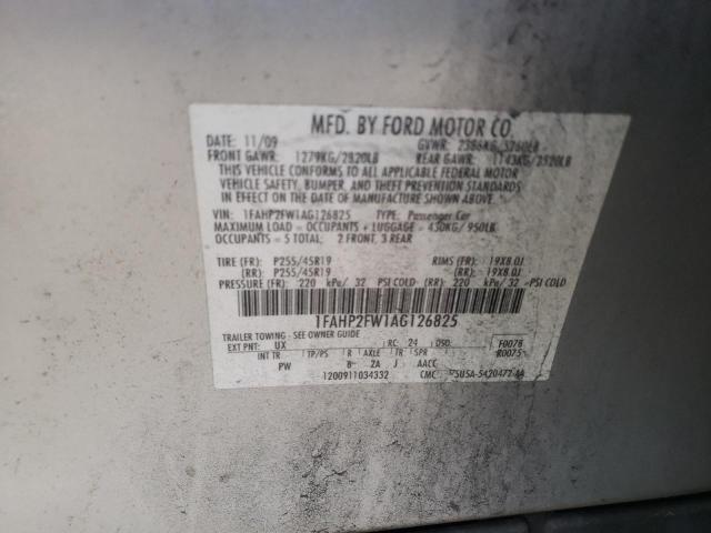 Photo 10 from auction – 2010 FORD TAURUS LIM with VIN 1FAHP2FW1AG126825