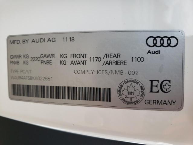 Photo 10 from auction – 2019 AUDI S5 PRESTIG with VIN WAUR4AF58KA022651