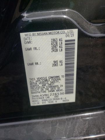 Photo 10 from auction – 2019 NISSAN ALTIMA SR with VIN 1N4BL4CV9KC226530