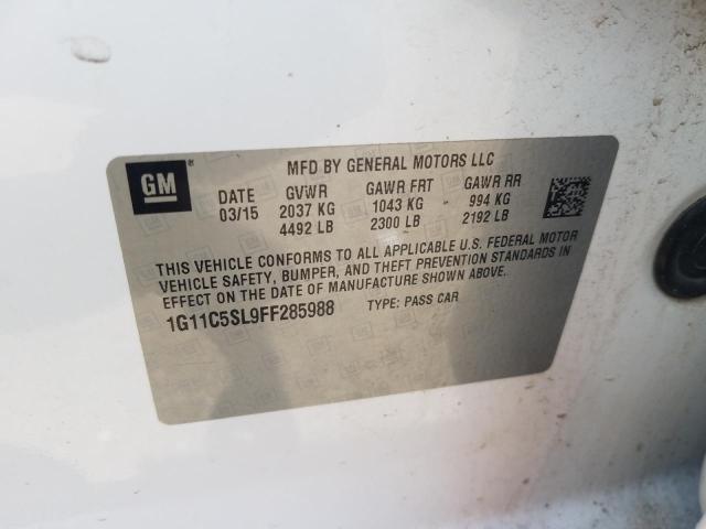 Photo 10 from auction – 2015 CHEVROLET MALIBU 1LT with VIN 1G11C5SL9FF285988