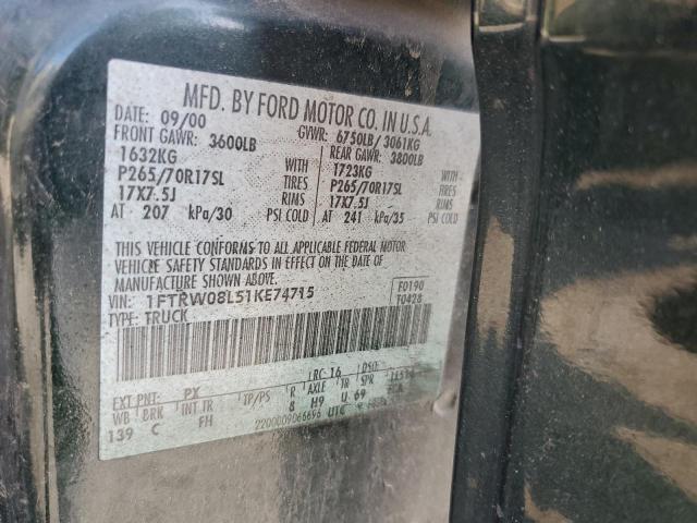 Photo 10 from auction – 2001 FORD F150 SUPER with VIN 1FTRW08L51KE74715