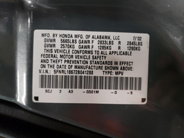 Photo 10 from auction – 2002 HONDA ODYSSEY EX with VIN 5FNRL18672B041288