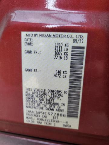 Photo 10 from auction – 2015 NISSAN ALTIMA 2.5 with VIN 1N4AL3AP5FC577886