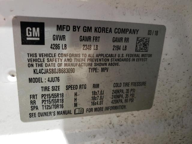 Photo 10 from auction – 2018 BUICK ENCORE PRE with VIN KL4CJASB0JB683090