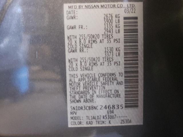 Photo 10 from auction – 2022 NISSAN PATHFINDER with VIN 5N1DR3CB8NC246835
