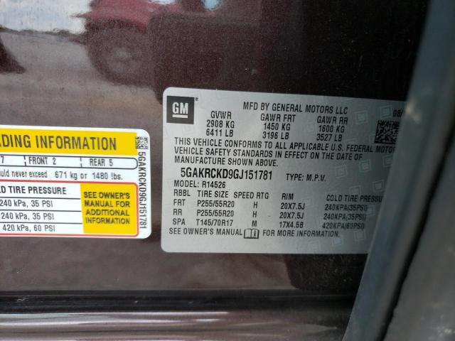 Photo 10 from auction – 2016 BUICK ENCLAVE with VIN 5GAKRCKD9GJ151781