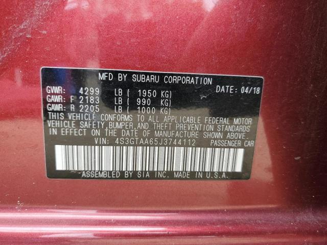 Photo 10 from auction – 2018 SUBARU IMPREZA with VIN 4S3GTAA65J3744112