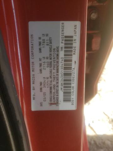 Photo 10 from auction – 2005 MAZDA 3 HATCHBAC with VIN JM1BK343X51304740