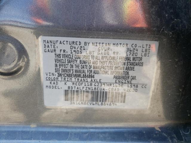 Photo 10 from auction – 2021 NISSAN VERSA SV with VIN 3N1CN8EV6ML884894