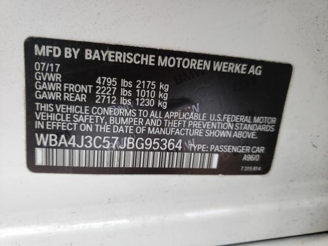 Photo 10 from auction – 2018 BMW 430XI GRAN with VIN WBA4J3C57JBG95364