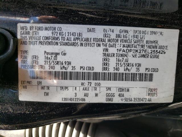 Photo 10 from auction – 2014 FORD FOCUS SE with VIN 1FADP3K27EL255429
