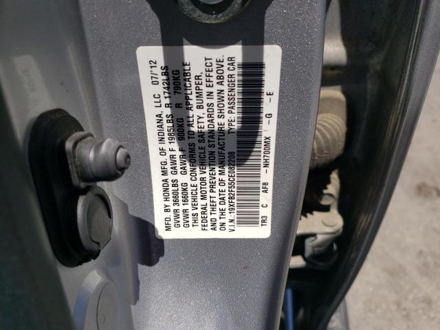 Photo 10 from auction – 2012 HONDA CIVIC LX with VIN 19XFB2F55CE082208