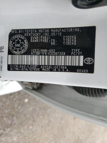 Photo 10 from auction – 2012 TOYOTA CAMRY BASE with VIN 4T1BF1FK1CU587209