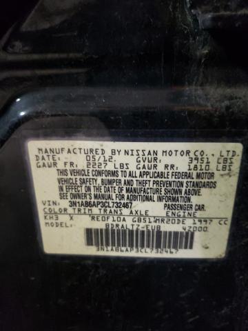 Photo 10 from auction – 2012 NISSAN SENTRA 2.0 with VIN 3N1AB6AP3CL732467