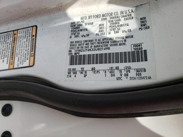 Photo 10 from auction – 2003 FORD EXPLORER E with VIN 1FMZU74K33UB21498