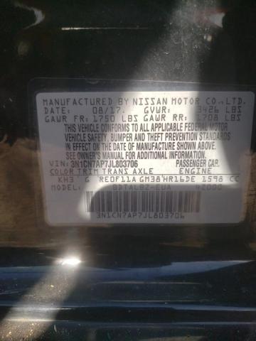 Photo 10 from auction – 2018 NISSAN VERSA S with VIN 3N1CN7AP7JL803706