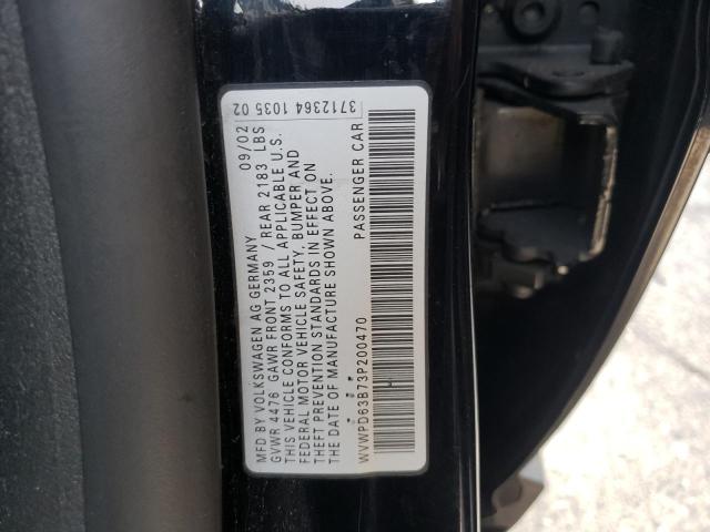 Photo 10 from auction – 2003 VOLKSWAGEN PASSAT GLS with VIN WVWPD63B73P200470