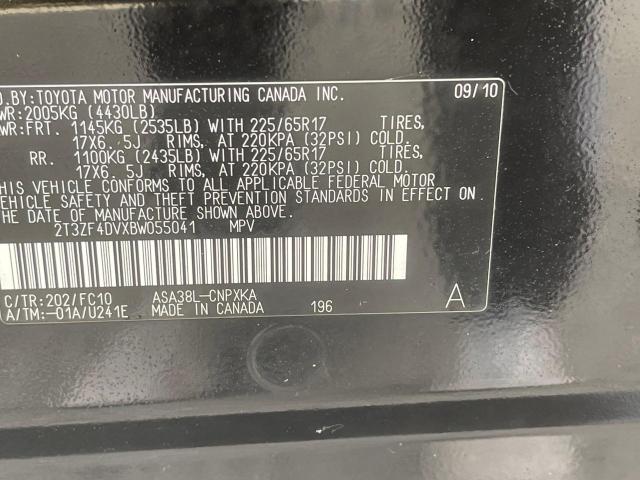 Photo 10 from auction – 2011 TOYOTA RAV4 with VIN 2T3ZF4DVXBW055041