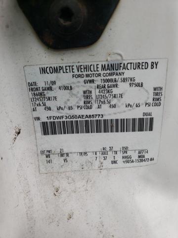 Photo 10 from auction – 2010 FORD F350 SUPER with VIN 1FDWF3G50AEA85773