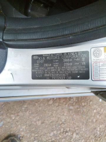 Photo 10 from auction – 2008 KIA SPECTRA5 5 with VIN KNAFE162085010677