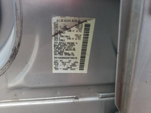 Photo 10 from auction – 2005 NISSAN ARMADA SE with VIN 5N1AA08A05N736019