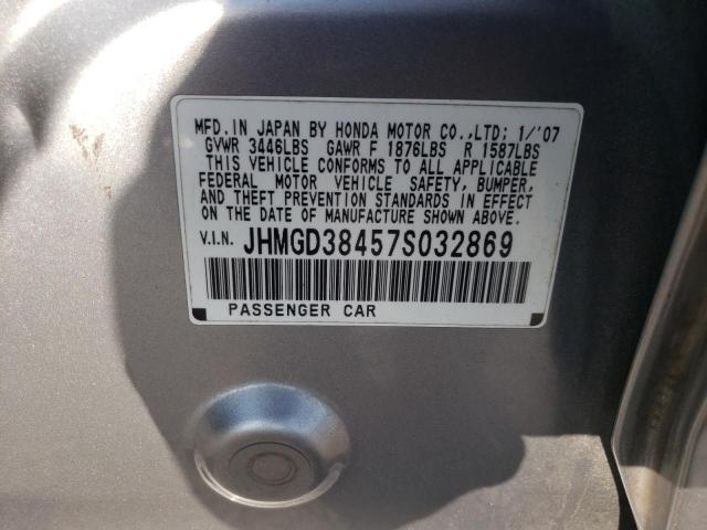 Photo 10 from auction – 2007 HONDA FIT with VIN JHMGD38457S032869