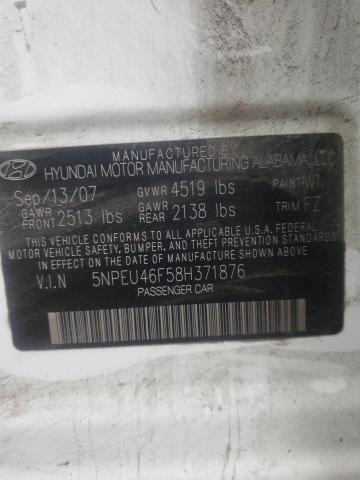 Photo 10 from auction – 2008 HYUNDAI SONATA SE with VIN 5NPEU46F58H371876