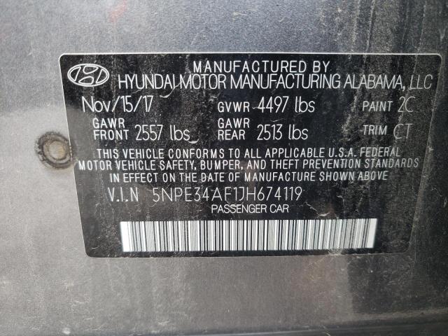 Photo 10 from auction – 2018 HYUNDAI SONATA with VIN 5NPE34AF1JH674119
