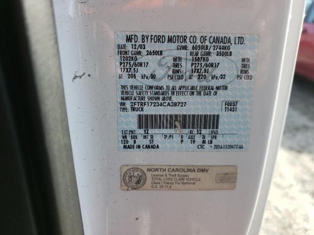 Photo 10 from auction – 2004 FORD F-150 HERI with VIN 2FTRF17234CA38727