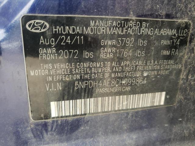 Photo 10 from auction – 2012 HYUNDAI ELANTRA GL with VIN 5NPDH4AE8CH099864