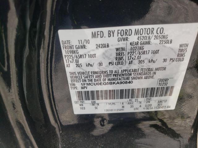 Photo 10 from auction – 2011 FORD ESCAPE LIM with VIN 1FMCU0EG5BKA90840