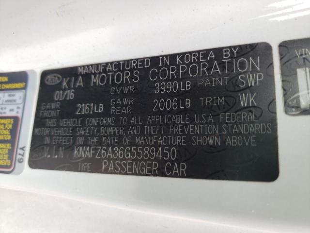 Photo 10 from auction – 2016 KIA FORTE SX with VIN KNAFZ6A36G5589450