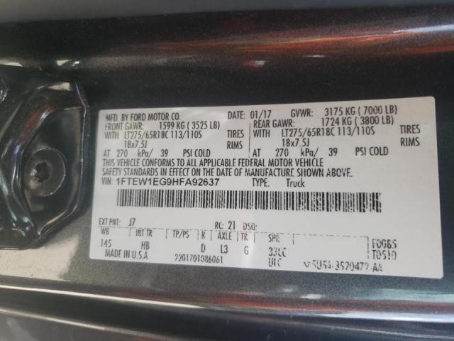 Photo 10 from auction – 2017 FORD F150 SUPER with VIN 1FTEW1EG9HFA92637