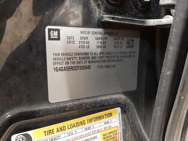 Photo 10 from auction – 2012 BUICK LACROSSE with VIN 1G4GA5ER2CF305948
