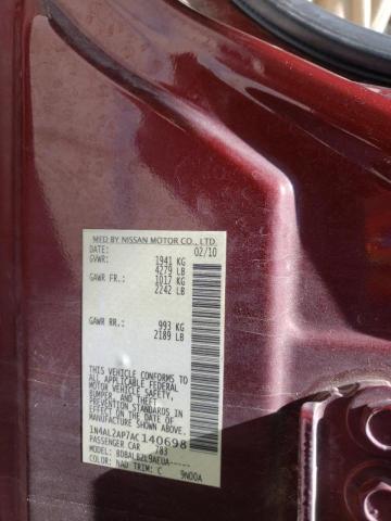 Photo 10 from auction – 2010 NISSAN ALTIMA BAS with VIN 1N4AL2AP7AC140698