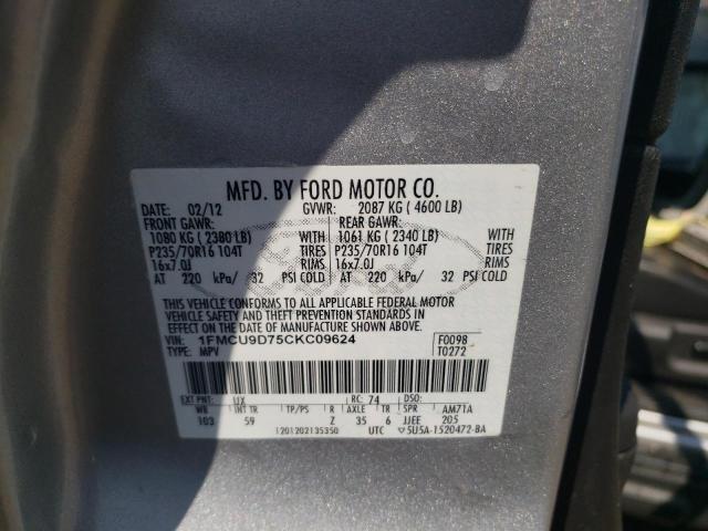 Фото 10 с аукциона – 2012 FORD ESCAPE XLT с VIN 1FMCU9D75CKC09624