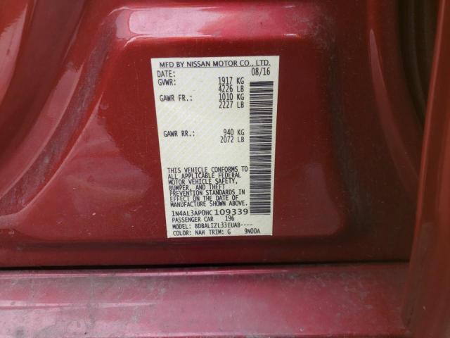 Photo 10 from auction – 2017 NISSAN ALTIMA 2.5 with VIN 1N4AL3AP0HC109339