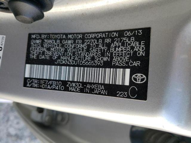 Photo 10 from auction – 2013 TOYOTA PRIUS with VIN JTDKN3DU1D5665393