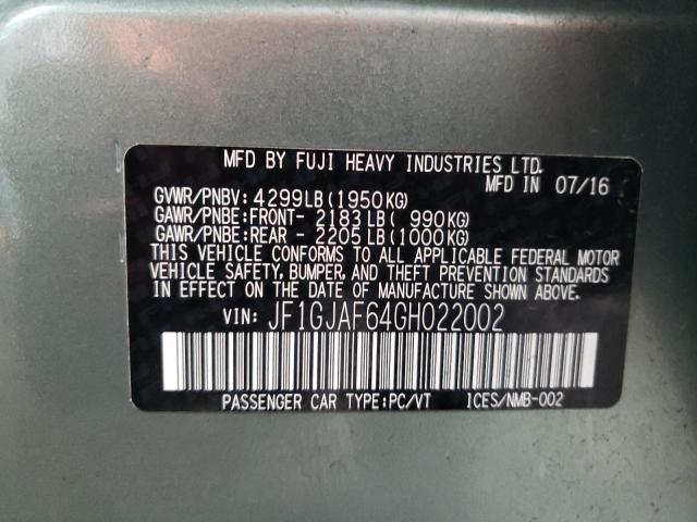 Photo 10 from auction – 2016 SUBARU IMPREZA PR with VIN JF1GJAF64GH022002