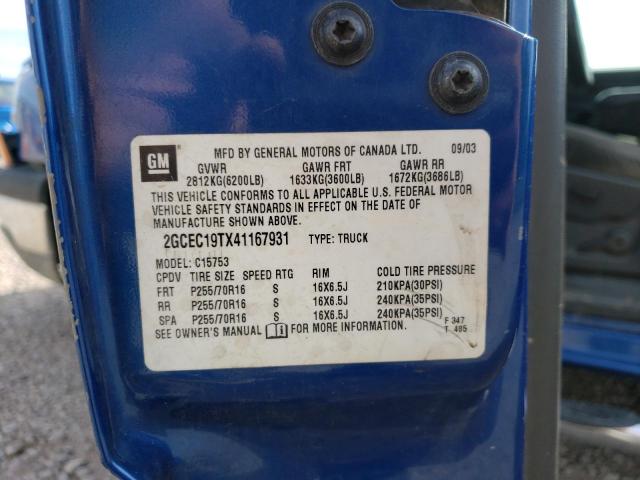 Photo 10 from auction – 2004 CHEVROLET SILVERADO with VIN 2GCEC19TX41167931