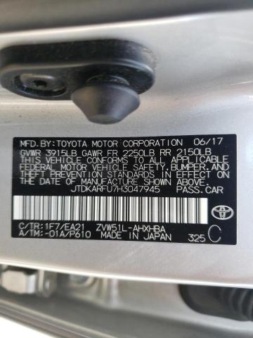 Photo 10 from auction – 2017 TOYOTA PRIUS with VIN JTDKARFU7H3047945